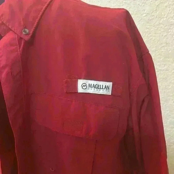 Men’s Magellan Red Performance Fishing‎ Short Sleeve Vented Lightweight Sz M - Picture 3 of 14